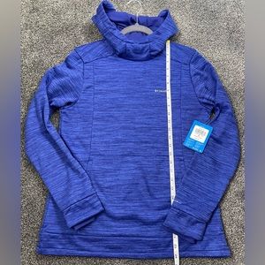 COLUMBIA~NWT~Claudia Ridge~Fleece Hooded Pullover~Omni-Shield~Med~Blue. MSRP $85